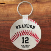 Baseball Speler Naam Nummer Foto Gepersonaliseerd Sleutelhanger (Voorkant)