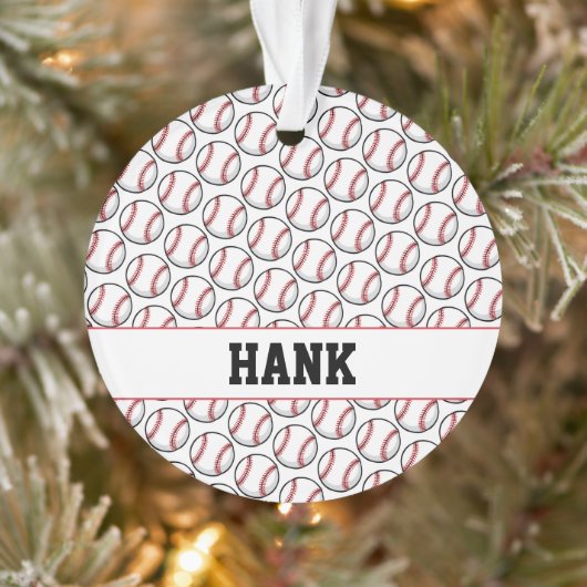 Baseball Speler NAAM Sport Game Handschoen Run Ornament (Boom)