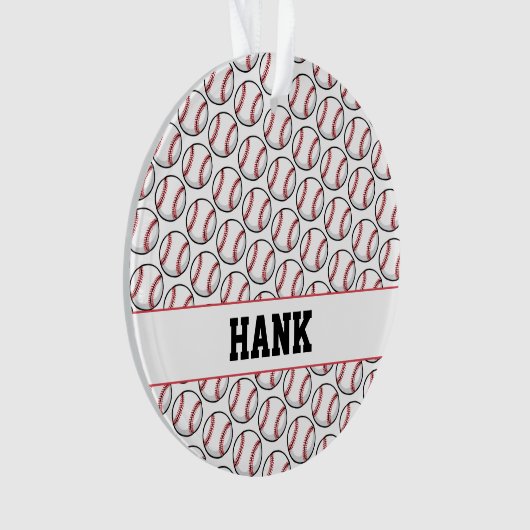 Baseball Speler NAAM Sport Game Handschoen Run Ornament (voorkant)