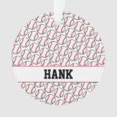 Baseball Speler NAAM Sport Game Handschoen Run Ornament (voorkant)