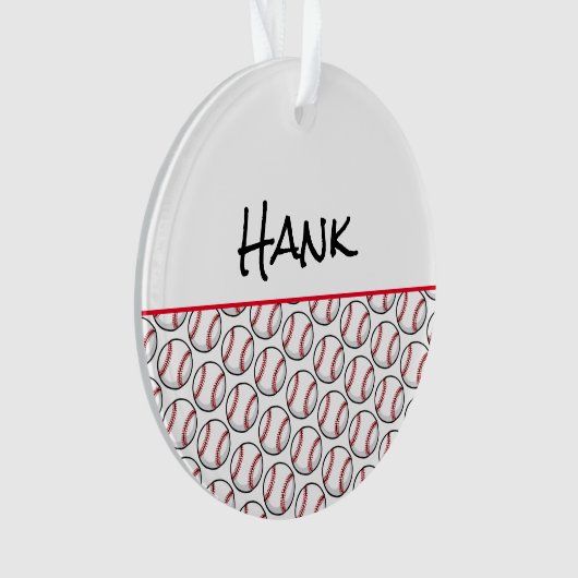 Baseball Speler NAAM Sport Game Handschoen Run Ornament (voorkant)