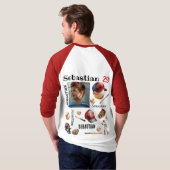 Baseball speler Softball GEPERSONALISEERDE Foto Na T-shirt (Achterkant volledig)