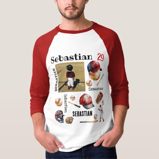 Baseball speler Softball GEPERSONALISEERDE Foto Na T-shirt (Voorkant)