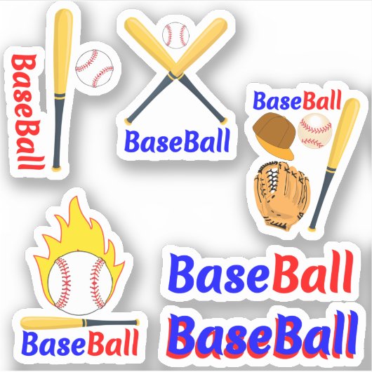 Baseball speler Sticker Pack stickers (Voorkant)