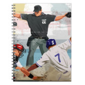 Baseball-speler veilig thuis in bord notitieboek (Voorkant)