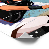 Baseball-speler veilig thuis in bord poster (Hoek)