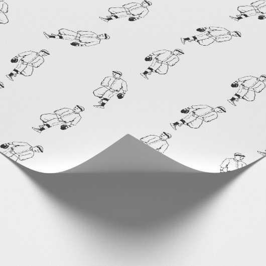 Baseball-spelers  AANGEPASTE ACHTERGRONDKLEUR Cadeaupapier (Hoek)