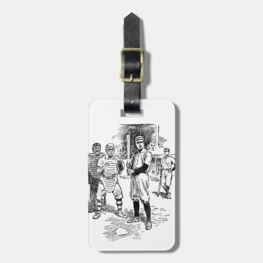 Baseball:spelers Bagagelabel (Voorkant verticaal)