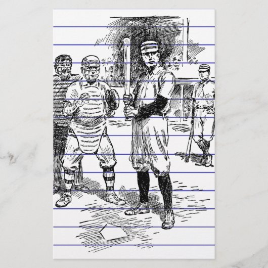 Baseball:spelers Briefpapier (Voorkant)