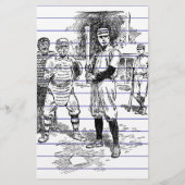 Baseball:spelers Briefpapier (Achterkant)