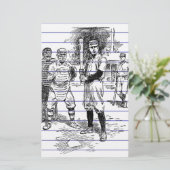 Baseball:spelers Briefpapier (Staand voorkant)