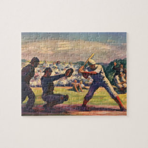  Baseball-spelers in sport in een game Legpuzzel