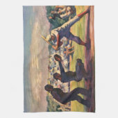  Baseball-spelers in sport in een game Theedoek (Verticaal)