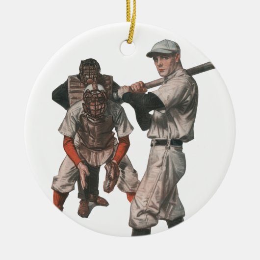  Baseball-spelers in sport Keramisch Ornament (Voorkant)
