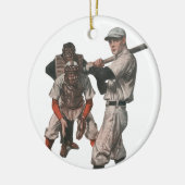  Baseball-spelers in sport Keramisch Ornament (Links)