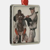 Baseball-spelers in sport Metalen Ornament (Rechts)