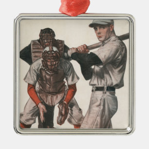  Baseball-spelers in sport Metalen Ornament