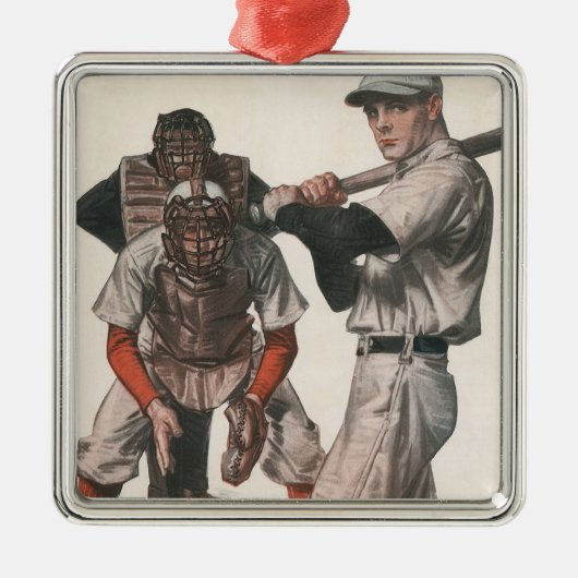Baseball-spelers in sport Metalen Ornament (Voorkant)