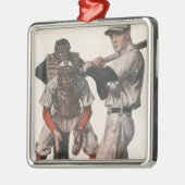 Baseball-spelers in sport Metalen Ornament (Links)