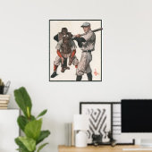  Baseball-spelers in sport Poster (Thuiskantoor)
