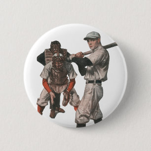 Baseball-spelers in sport Ronde Button 5,7 Cm