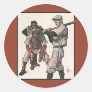  Baseball-spelers in sport Ronde Sticker