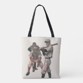 Baseball-spelers in sport Tote Bag (Achterkant)