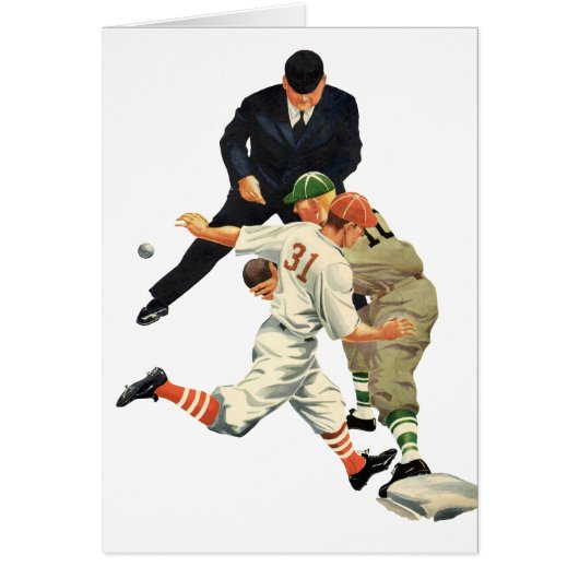  Baseball-spelers op sportgebied, veilig op het Bo (Voorkant)