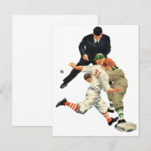  Baseball-spelers op sportgebied, veilig op het Bo (Voorkant / Achterkant)