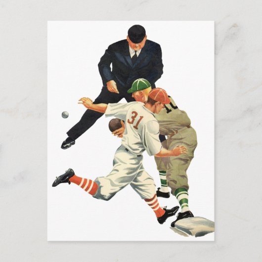  Baseball-spelers op sportgebied, veilig op het Bo Briefkaart (Voorkant)