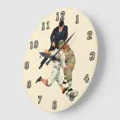 Baseball-spelers op sportgebied, veilig op het Bo Grote Klok (Hoek)