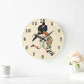 Baseball-spelers op sportgebied, veilig op het Bo Grote Klok (Huis)