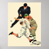 Baseball-spelers op sportgebied, veilig op het Bo Poster (Voorkant)