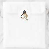  Baseball-spelers op sportgebied, veilig op het Bo Ronde Sticker (Tas)