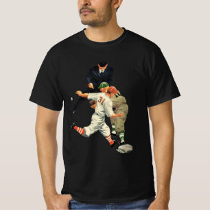 Baseball-spelers op sportgebied, veilig op het Bo T-shirt