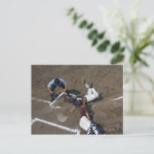 Baseball-spelers schuiven in basis briefkaart (Staand voorkant)