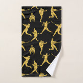 Baseball-spelers Sportpartij Catcher Gold Black Bad Handdoek (Handdoek)