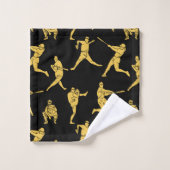 Baseball-spelers Sportpartij Catcher Gold Black Bad Handdoek (Wasdoekje)
