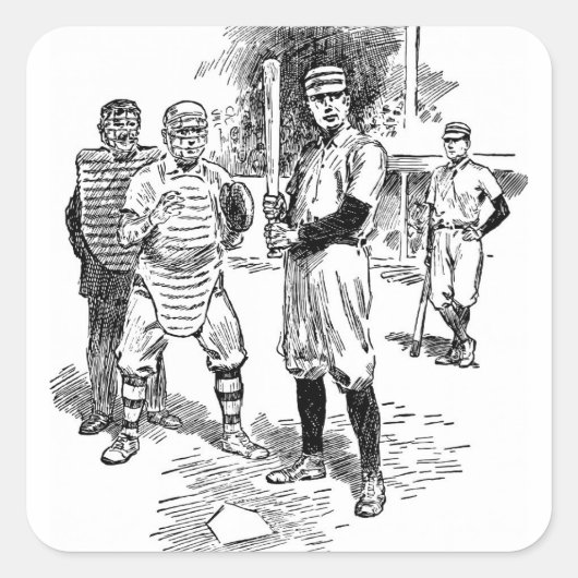 Baseball:spelers Vierkante Sticker (Voorkant)