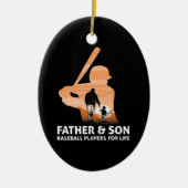 Baseball-spelers voor de vader en de zoon keramisch ornament (Voorkant)