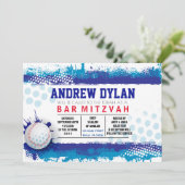 BASEBALL SPLASH Bar Mitzvah Uitnodiging (Staand voorkant)