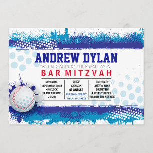 BASEBALL SPLASH Bar Mitzvah Uitnodiging