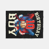 Baseball Splash Drip 10th Birthday Srts Lover Boy  Fleece Deken (Voorkant (Horizontaal))