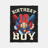 Baseball Splash Drip 10th Birthday Srts Lover Boy  Fleece Deken (Voorkant)