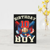 Baseball Splash Drip 10th Birthday Srts Lover Boy  Kaart (Gele Bloem)