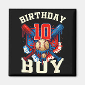 Baseball Splash Drip 10th Birthday Srts Lover Boy  Magneet (Voorkant)