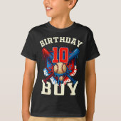 Baseball Splash Drip 10th Birthday Srts Lover Boy T-shirt (Voorkant)