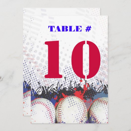 BASEBALL SPLATTER Bar Bat Mitzvah Uitnodiging (Voorkant / Achterkant)