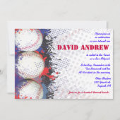 BASEBALL Splatter Bar Bat Mitzvah Uitnodiging (Voorkant)