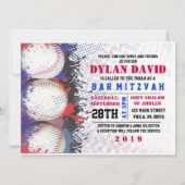 BASEBALL Splatter Bar Bat Mitzvah Uitnodiging (Voorkant)